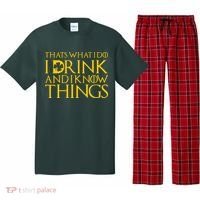Thats What I Do I Drink and I Know Things St Patricks Day Clover Pajama Set thumb 0