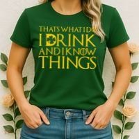 Thats What I Do I Drink and I Know Things St Patricks Day Clover Women's T-Shirt thumb 2