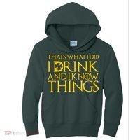 Thats What I Do I Drink and I Know Things St Patricks Day Clover Kids Hoodie thumb 0