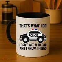 That's What I Do I Drive Wee Woo Car and I Know Things Coffee Mug thumb 4