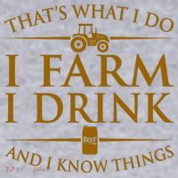 That's What I Do I Farm I Drink And I Know Things Women's Racerback Cropped Tank thumb 2