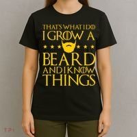 Thats What I Do I Grow A Beard and I Know Things T-Shirt thumb 4