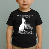 That's What I Do I Pet Dogs I Play Guitars And I Know Things Toddler T-Shirt thumb 2