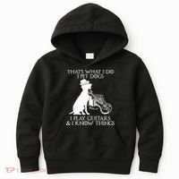 That's What I Do I Pet Dogs I Play Guitars And I Know Things Kids Hoodie thumb 0