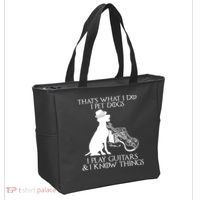 That's What I Do I Pet Dogs I Play Guitars And I Know Things Tote Bag thumb 2