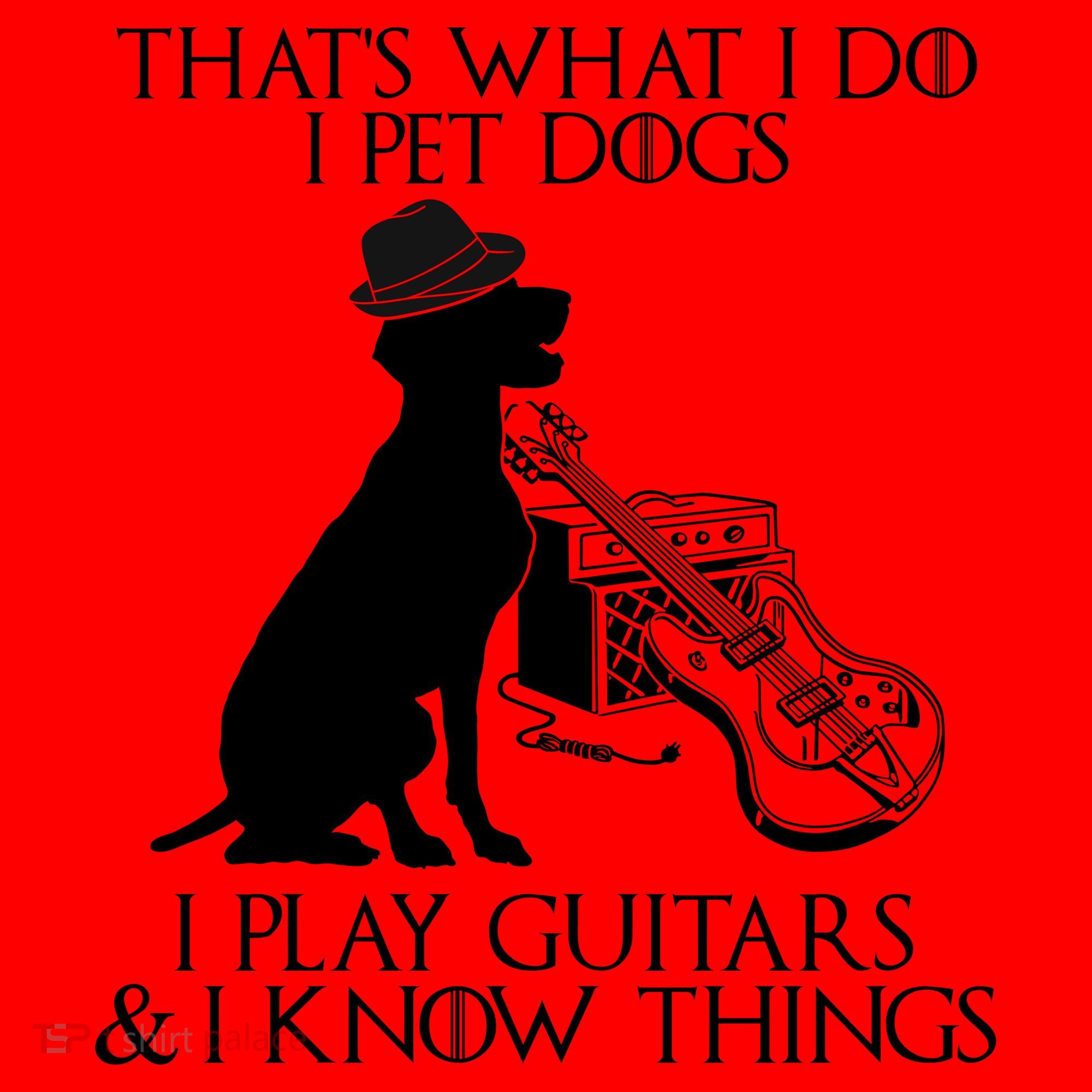 That's What I Do I Pet Dogs I Play Guitars And I Know Things Santa Hat