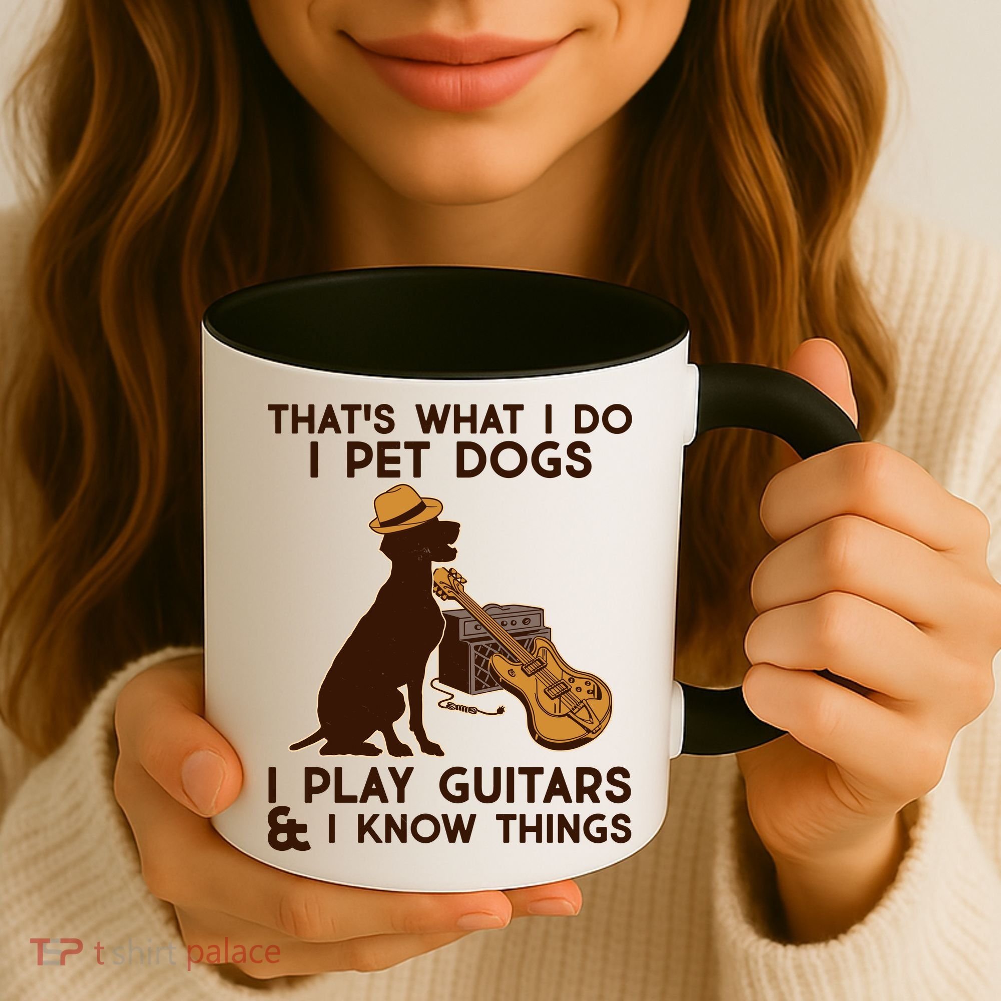 That's What I Do I Pet Dogs I Play Guitars and I Know Things Music  Coffee Mug