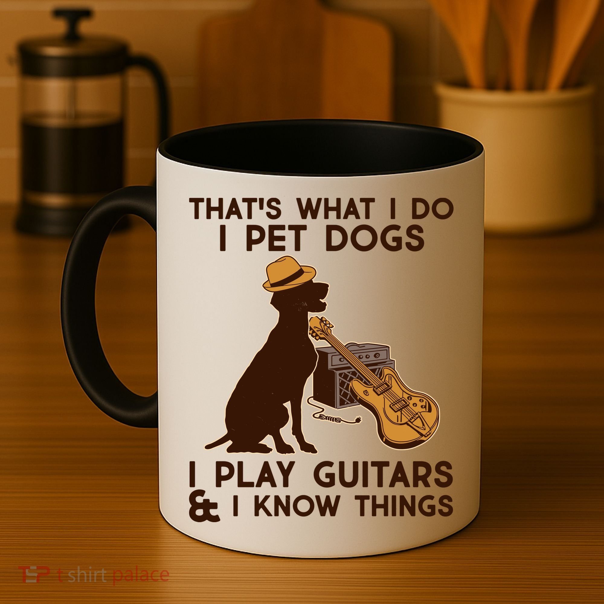 That's What I Do I Pet Dogs I Play Guitars and I Know Things Music  Coffee Mug