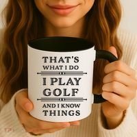 That's What I Do I Play Gold And I Know Things Coffee Mug thumb 3