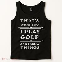 That's What I Do I Play Gold And I Know Things Tank Top thumb 2
