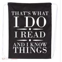 That's What I Do I Read And I Know Things Drawstring Bag thumb 0