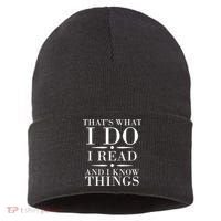 That's What I Do I Read And I Know Things Sustainable Knit Beanie thumb 0