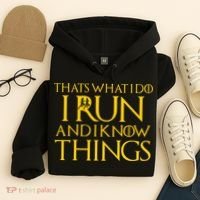 That's What I Do I Run and I Know Things Funny Running Hoodie thumb 4