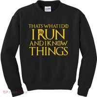 That's What I Do I Run and I Know Things Funny Running Kids Sweatshirt thumb 0