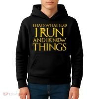 That's What I Do I Run and I Know Things Funny Running Kids Hoodie thumb 4