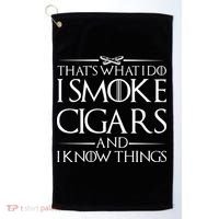 That's What I Do I Smoke Cigars And Know Things Golf Towel thumb 0