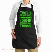 That's What I Do Play Games And I Know Things Apron thumb 2