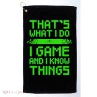 That's What I Do Play Games And I Know Things Golf Towel thumb 0