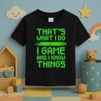 That's What I Do Play Games And I Know Things Toddler T-Shirt thumb 3