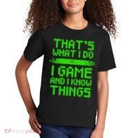 That's What I Do Play Games And I Know Things Kids T-Shirt thumb 2