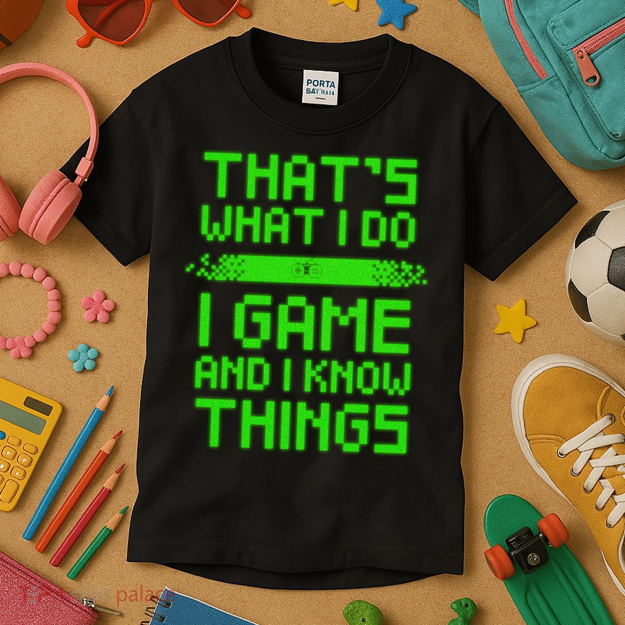 That's What I Do Play Games And I Know Things Kids T-Shirt
