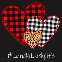 Three Hearts Buffalo Plaid Lunch Lady Valentine's Day Women's Hoodie thumb 2