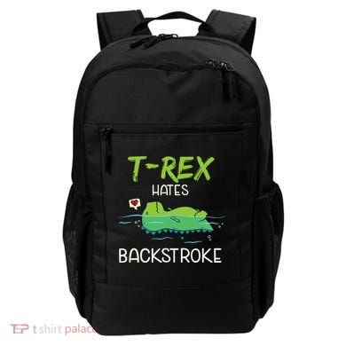 Trex Hates Backstroke Funny Swimming Dinosaur Gift Backpack