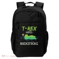 Trex Hates Backstroke Funny Swimming Dinosaur Gift Backpack thumb 0