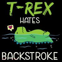 Trex Hates Backstroke Funny Swimming Dinosaur Gift Backpack thumb 2