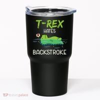 Trex Hates Backstroke Funny Swimming Dinosaur Gift Tumbler thumb 0