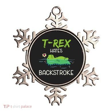 Trex Hates Backstroke Funny Swimming Dinosaur Gift Ornament