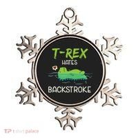 Trex Hates Backstroke Funny Swimming Dinosaur Gift Ornament thumb 0