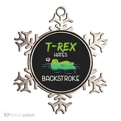 Trex Hates Backstroke Funny Swimming Dinosaur Gift Ornament