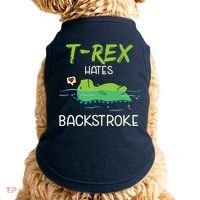 Trex Hates Backstroke Funny Swimming Dinosaur Gift Doggie Tank thumb 0