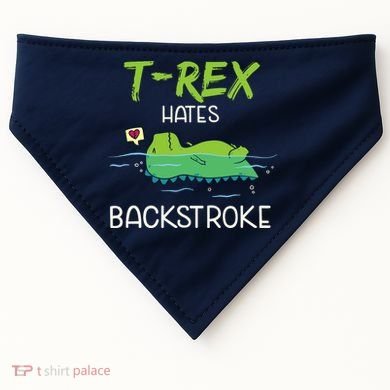 Trex Hates Backstroke Funny Swimming Dinosaur Gift USA-Made Doggie Bandana