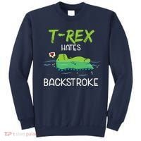 Trex Hates Backstroke Funny Swimming Dinosaur Gift Sweatshirt thumb 0