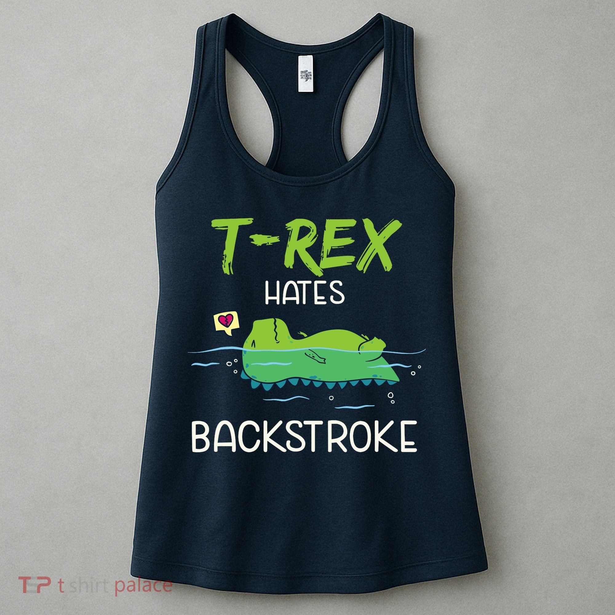 Trex Hates Backstroke Funny Swimming Dinosaur Gift Women's Tank Top