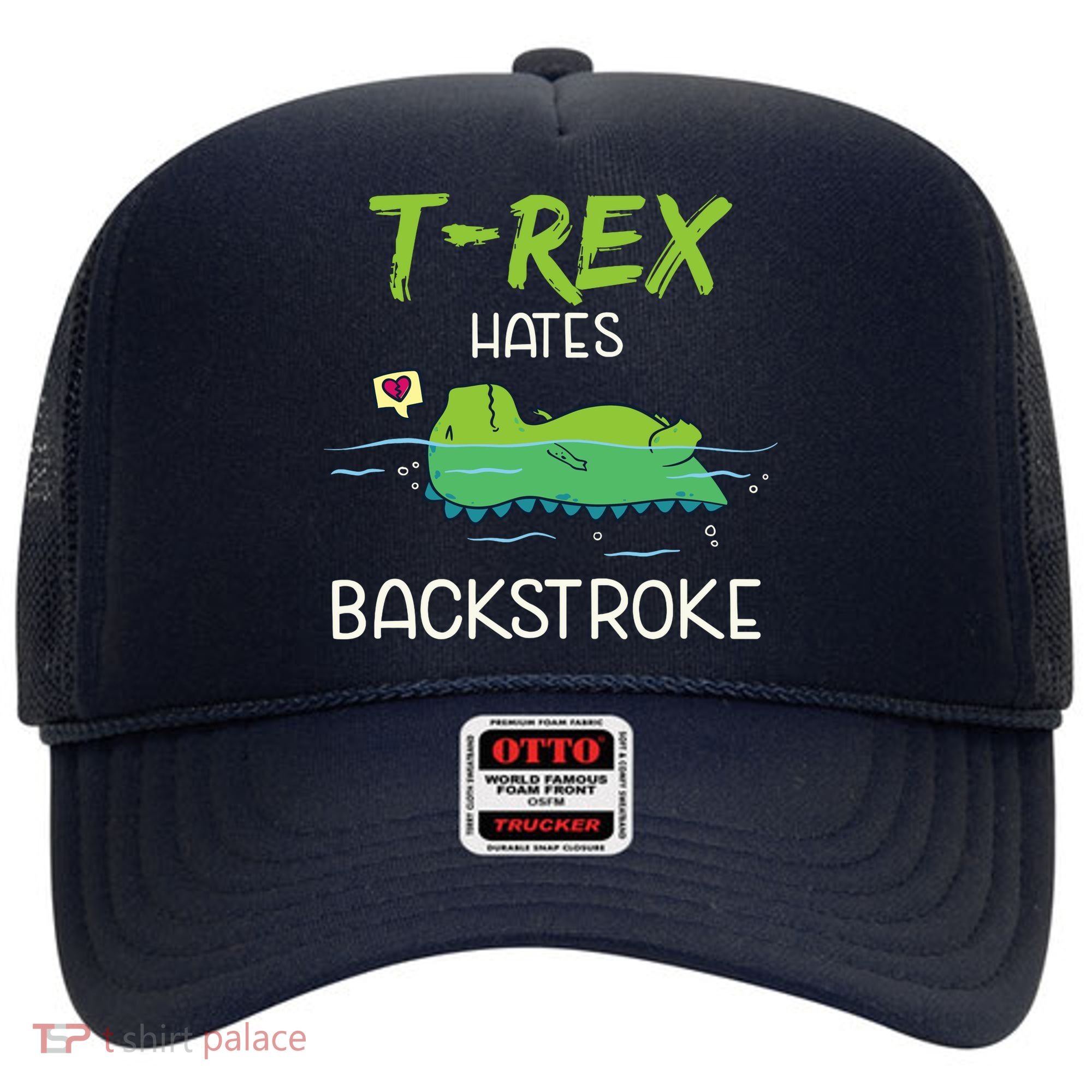 Trex Hates Backstroke Funny Swimming Dinosaur Gift Hat