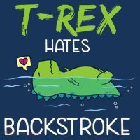 Trex Hates Backstroke Funny Swimming Dinosaur Gift Toddler Hoodie thumb 2