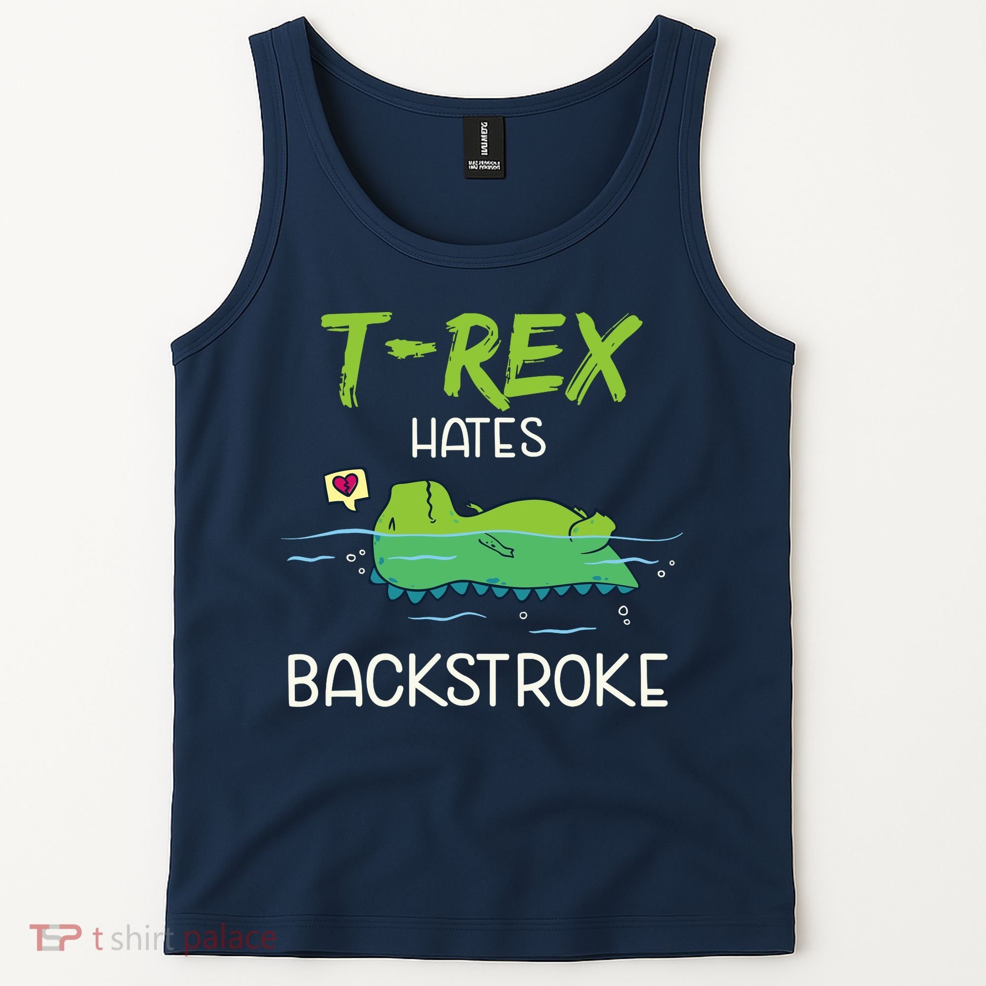Trex Hates Backstroke Funny Swimming Dinosaur Gift Tank Top