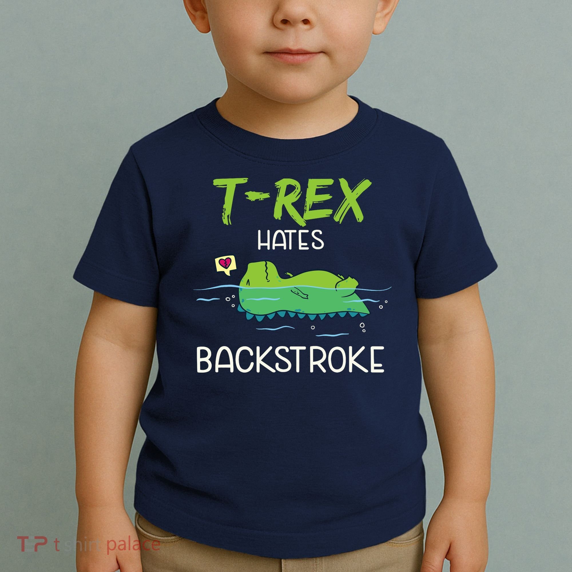 Trex Hates Backstroke Funny Swimming Dinosaur Gift Toddler T-Shirt