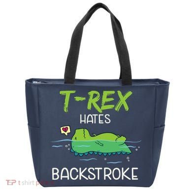 Trex Hates Backstroke Funny Swimming Dinosaur Gift Tote Bag