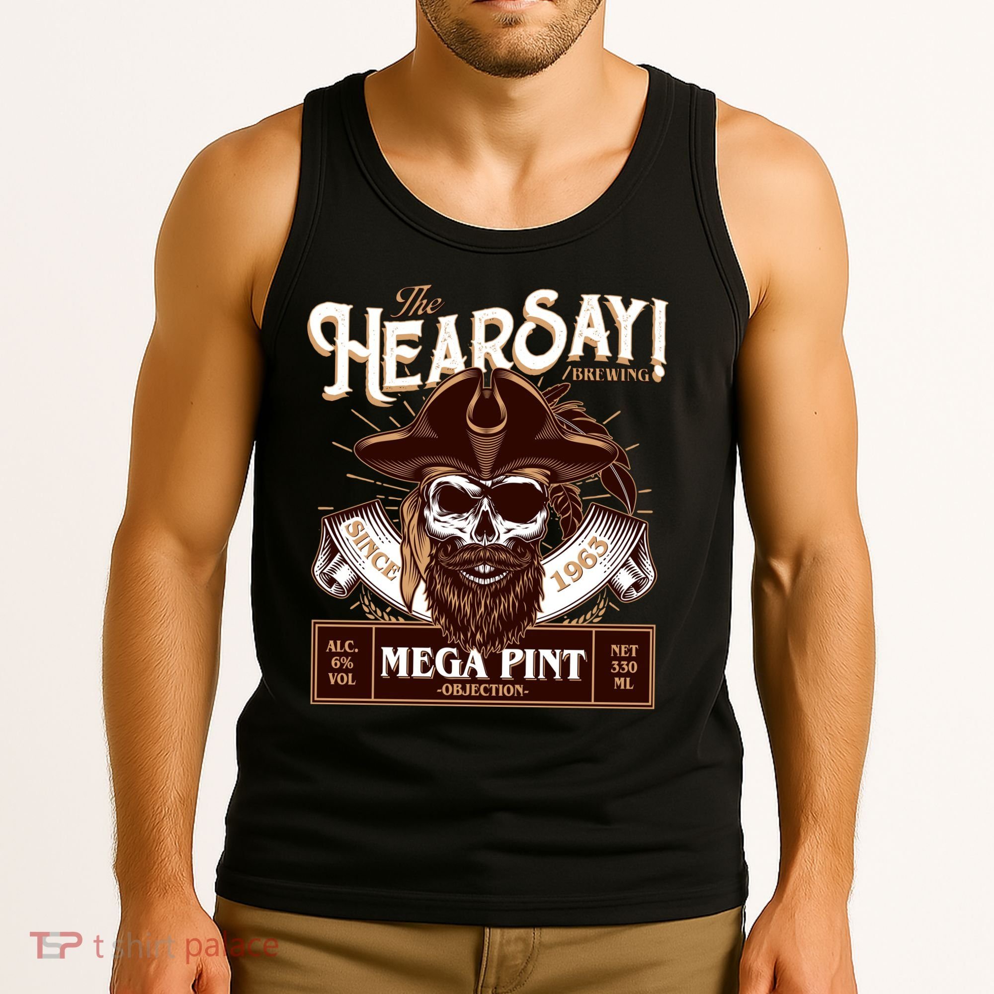The Hearsay Brewing Mega Pint Objection Tank Top