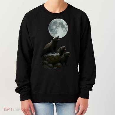 Three Honey Badgers Moon Women's Sweatshirt