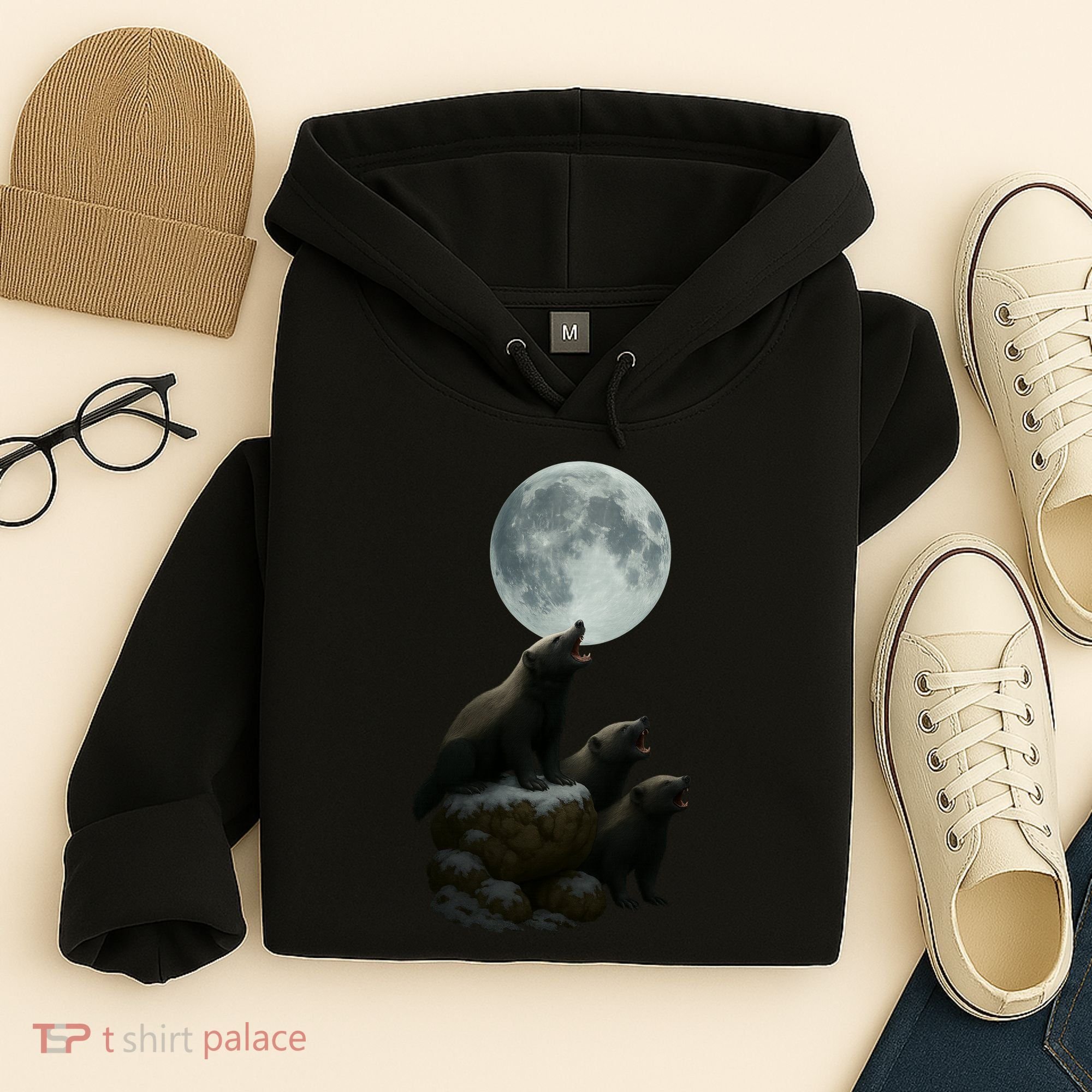 Three Honey Badgers Moon Hoodie