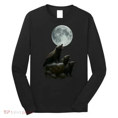 Three Honey Badgers Moon Long Sleeve Shirt