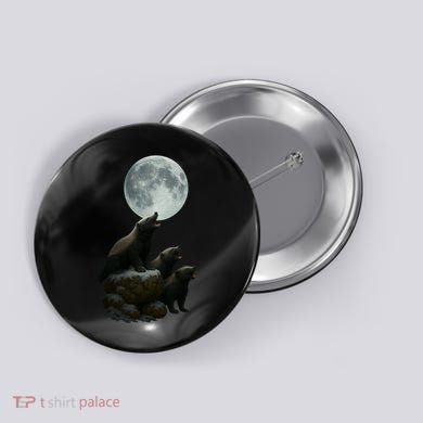 Three Honey Badgers Moon Button