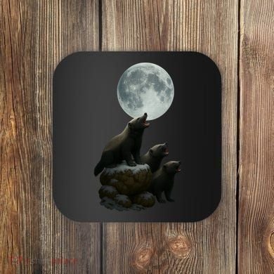 Three Honey Badgers Moon Coaster