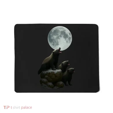 Three Honey Badgers Moon Mousepad