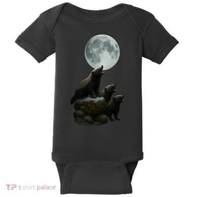 Three Honey Badgers Moon Baby Bodysuit